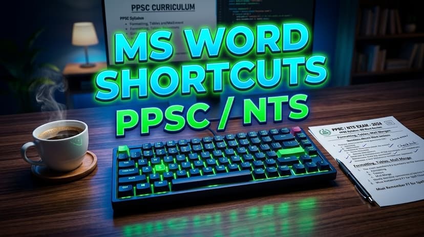 MS Word Shortcuts for PPSC and NTS Exams
